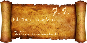 Fábos István névjegykártya