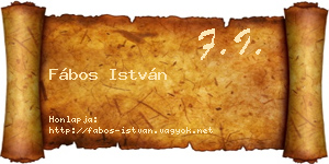 Fábos István névjegykártya